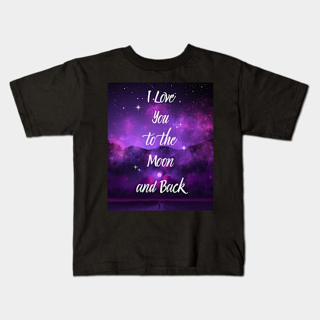 I Love You to the Moon and Back Kids T-Shirt by Usagi-Kun